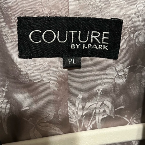 PL ( petite 12/14  L) Lambskin Couture J. Park Distressed  Black Leather jacket - Picture 2 of 12